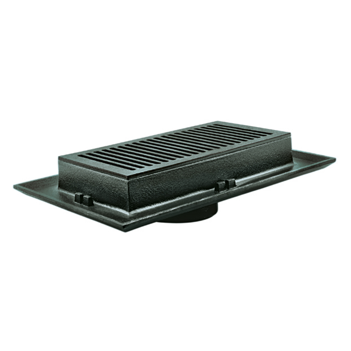 Coladera de rejilla rectangular con campana