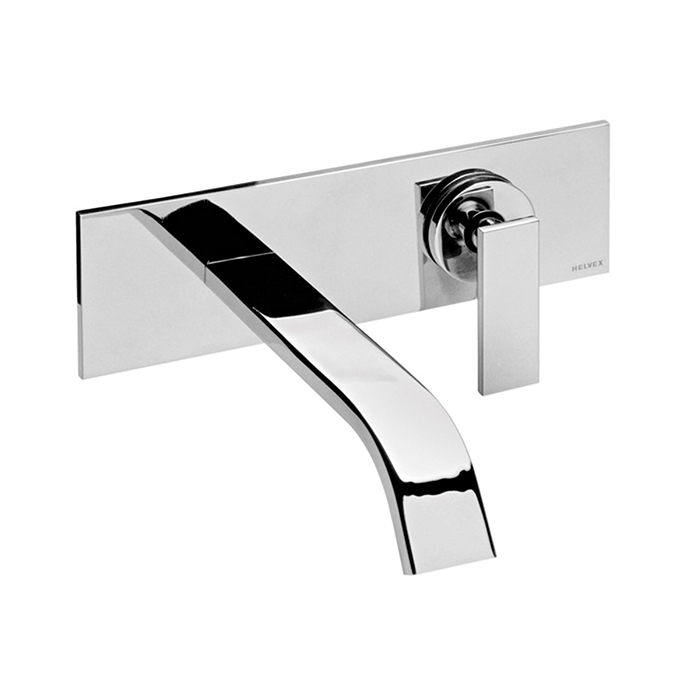 Monomando para lavabo a pared Vertika cromo. Incluye contra de push sin rebosadero 5 L Ecolvex