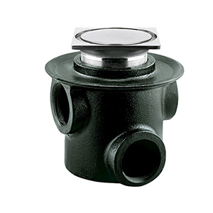 Coladera de contorno cuadrado de tres bocas