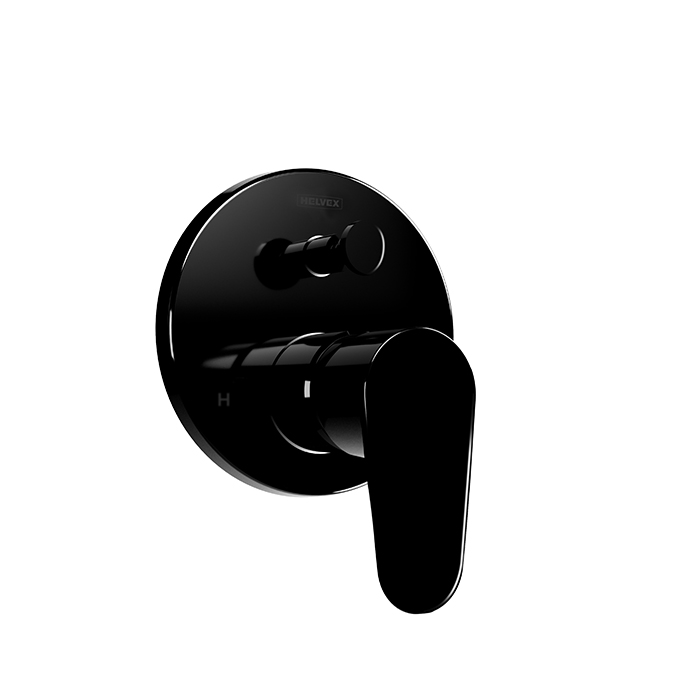 Monomando para regadera con desviador Century Obsidiana